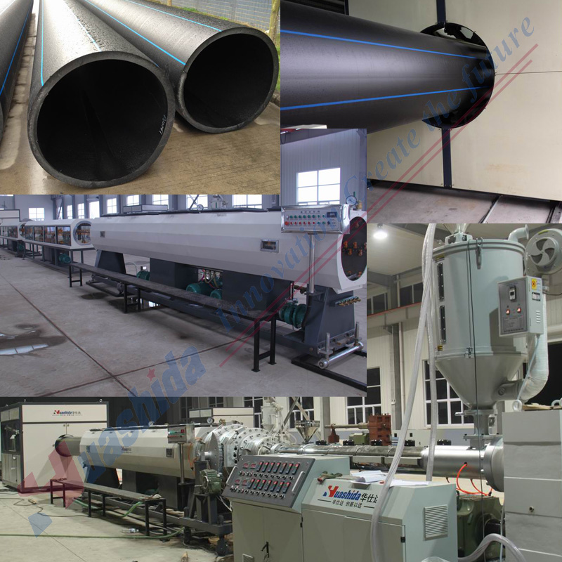 HDPE Water Gas Supplying Solid Pipe Extrusion Line (PE-16/63 PE75/160 PE160/315 PE200/450 PE315/630 PE500/800 PE710/1200)