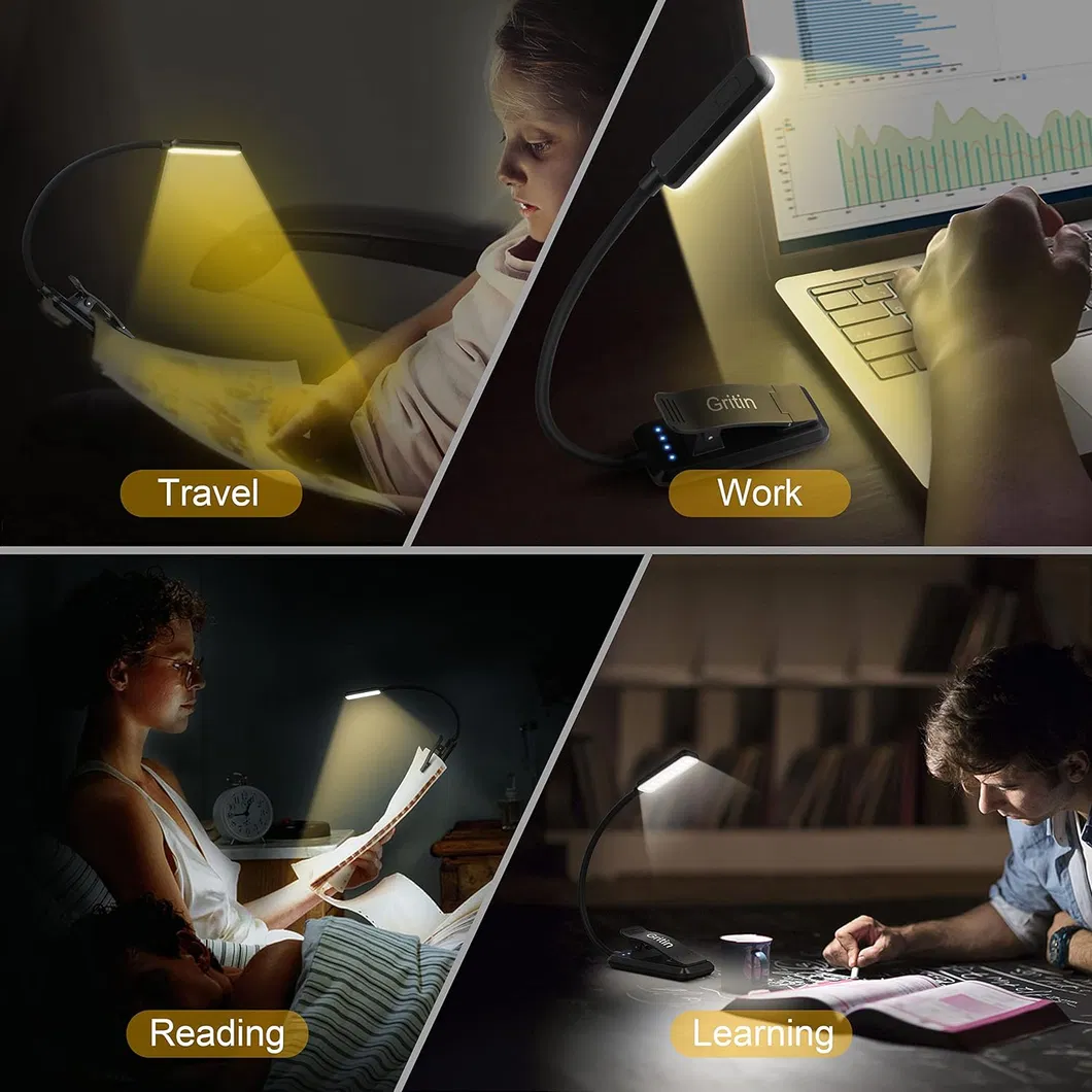Rechargeable Book Light with Eye Caring 3 Color Temperatures and Stepless Dimming