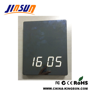 Make Up Mirror With Wood Led Clock