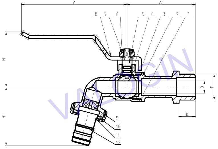 New design high quality contemporary brass washing machine faucet