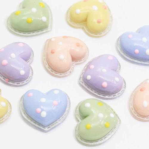 Flat back Heart Shaped Resin Hair Accessories Beads Charms For Kids children Jewelry Ornaments Beads Charms