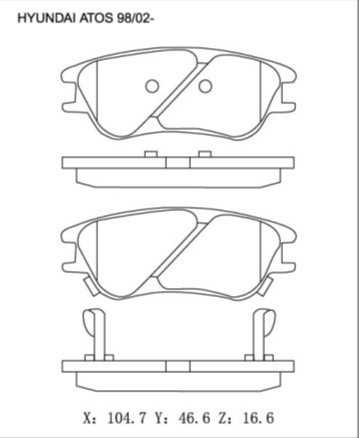 Brake Pad for HYUNDAI ATOS Brake Pad GDB3377