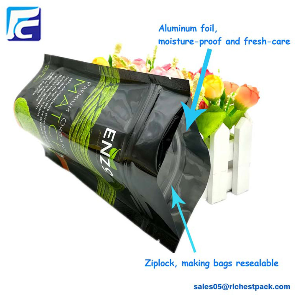 Custom printing zipper foil whey protein powder bag