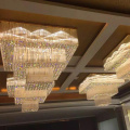 Lampe de lustre en or en cristal de plafonnier de hall d&#39;hôtel