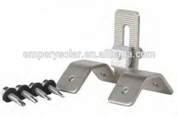 Solar metal roof mounting structure,solar trapezoid Sheet Metal Roof Hook