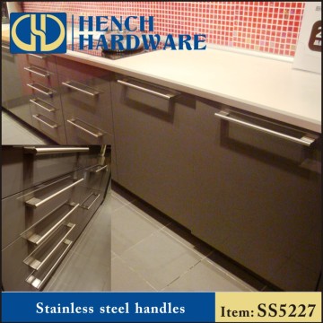 Kitchen cabinet stainless steel cabinet wooden handles