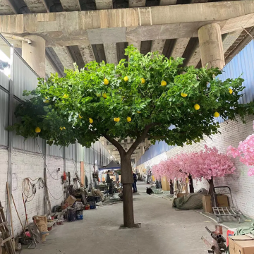 High Simulation Customized Artificial Lemon Tree with Natural Looking Faux Fruit