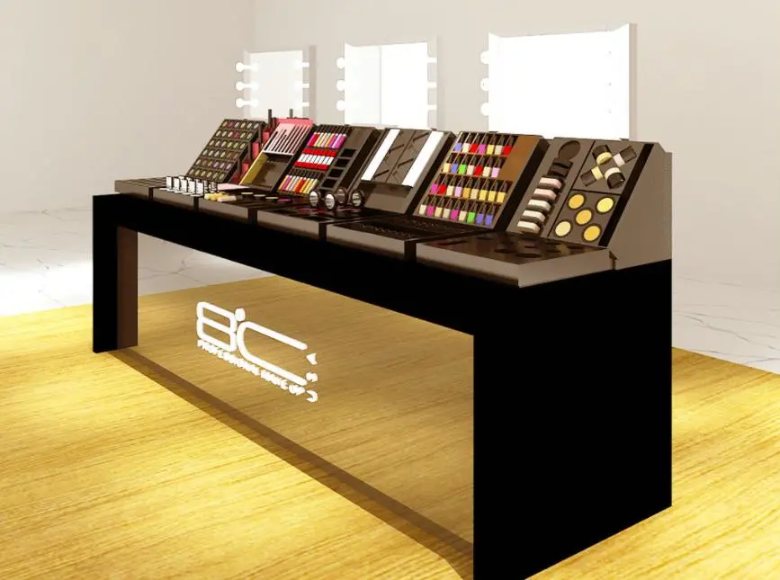 Cosmetic Shop Furniture Display Modern Counter with Acrylic Light Box