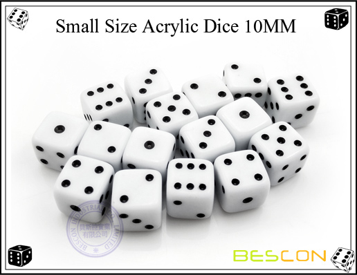 Small Size Acrylic Dice 10MM Small Size Acrylic Dice 10MM