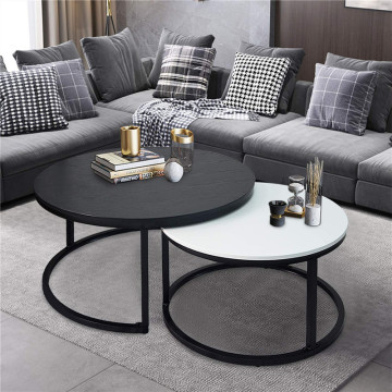 Set of Modern Round Coffee Table 2 Nesting