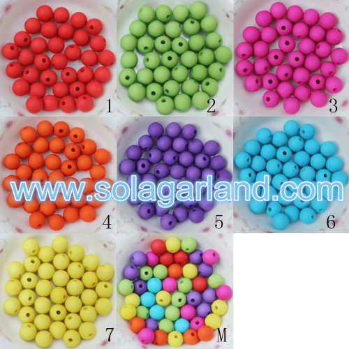 6-20MM Acrylic Plastic Rubbersized Style Round Gumball Beads