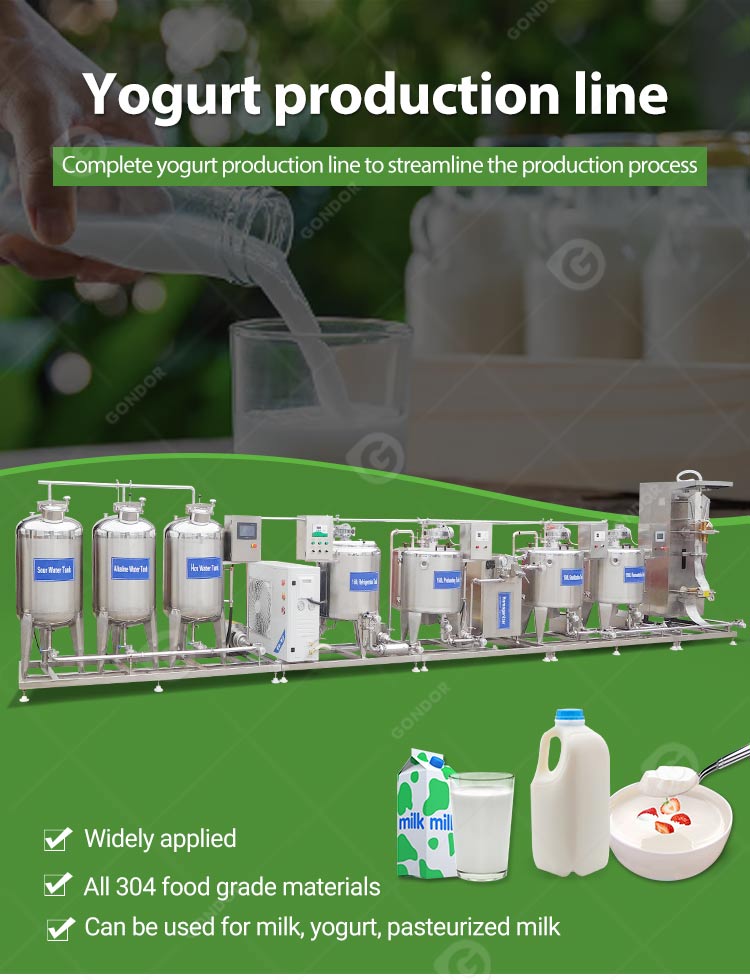 100l 500l Milk Process Unit Dairy Farm Equipment Manufacture Plant Yogurt Maker Yoghurt Production Line