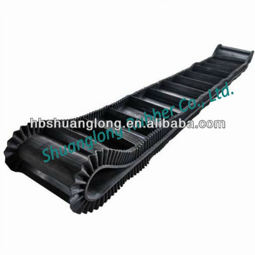 wave shape Sidewall Rubber Conveyor Belt For Steep Inclined Conveying