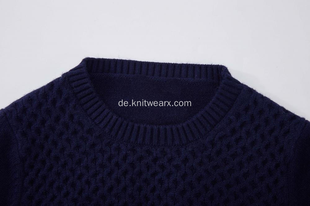 Strickpullover mit Rundhalsausschnitt und Zopfmuster für Jungen