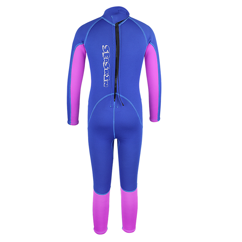 Seaskin 3/2mm Neoprene Back Zipper Wetsuit สำหรับเด็ก