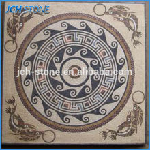 Round tile medallion floor mosaic pattern