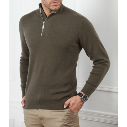 Classic men's cashmere half-zip sweater,cashmere pullover knitwear