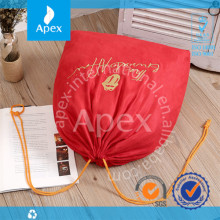 Silk printed velvet drawstring shoe bag