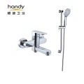 Brass Chromed Wall-Mounted Shower Bathtub Mixer Tap