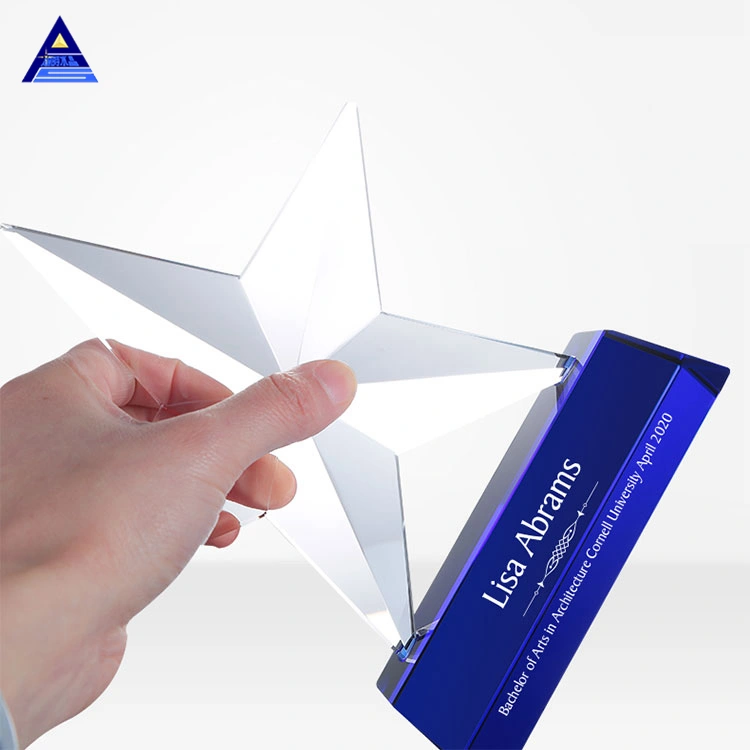 Metal Stress Ball Shaped Crystal Star Trophy Award