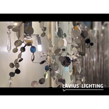 Éclairage de lustre de plafond en cristal acrylique de hall de bureau