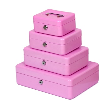 Portable Metal Lockable Logo Design Safe Cash Box - 6\" to 12\