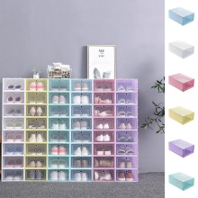 Foldable Shoes Storage Box Plastic Stackable Shoe Organizer