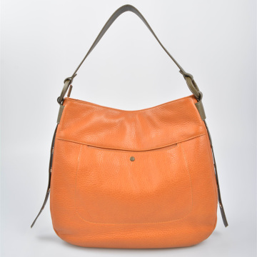 Borsa hobo in pelle grande con cerniera casual