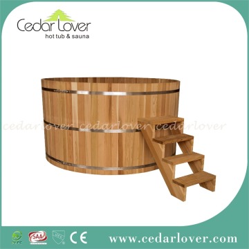 Classic wooden hot tub cedar barrel
