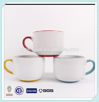 Coloured Glaze ceramic Soup Mug