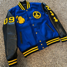 Custom Leather Letterman Jacket with Embroidery - Winter Varsity Jacket