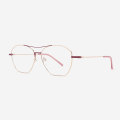 Angular double-bridge Metal Women's Optical Frames