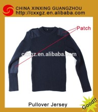 Reinforce elbow patch military sweater W/A pullover jersey