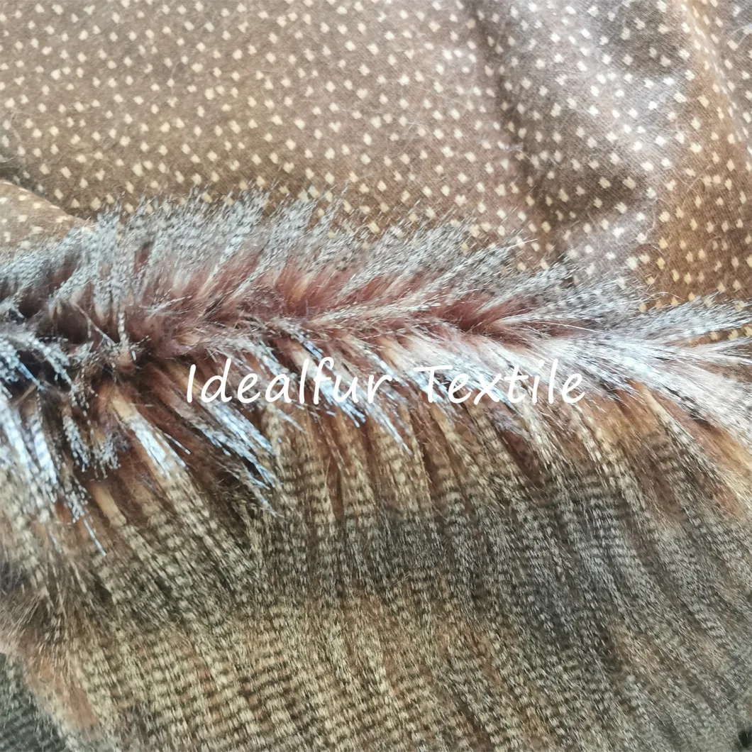 Jacquard Fake Fur with Printing Animal Fur