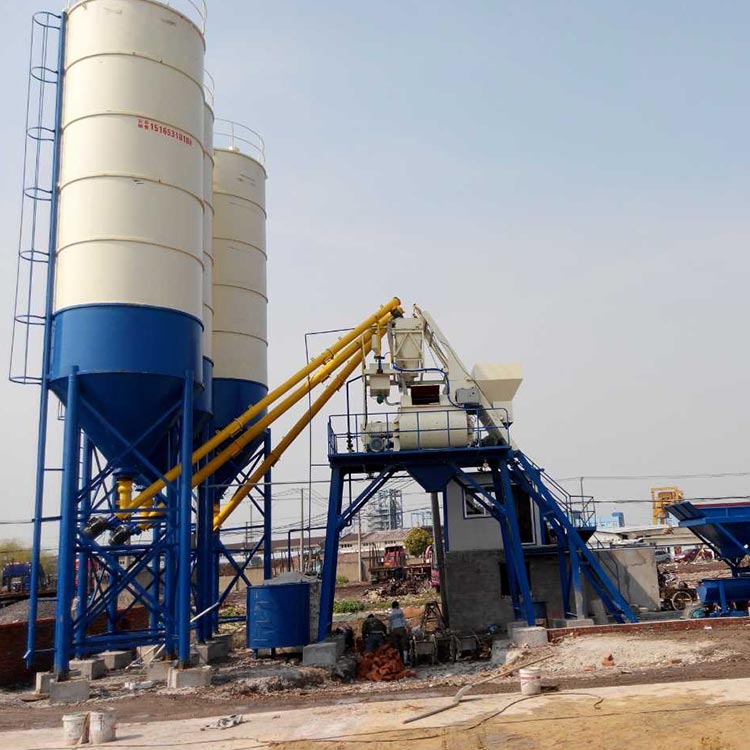 HZS75 fixed concrete batching plant factory direct