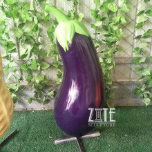 Custom large resin vegetable sculpture fiberglass purple eggplant statue