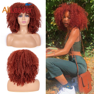 Short Curly Afro Wigs with Bangs for Women