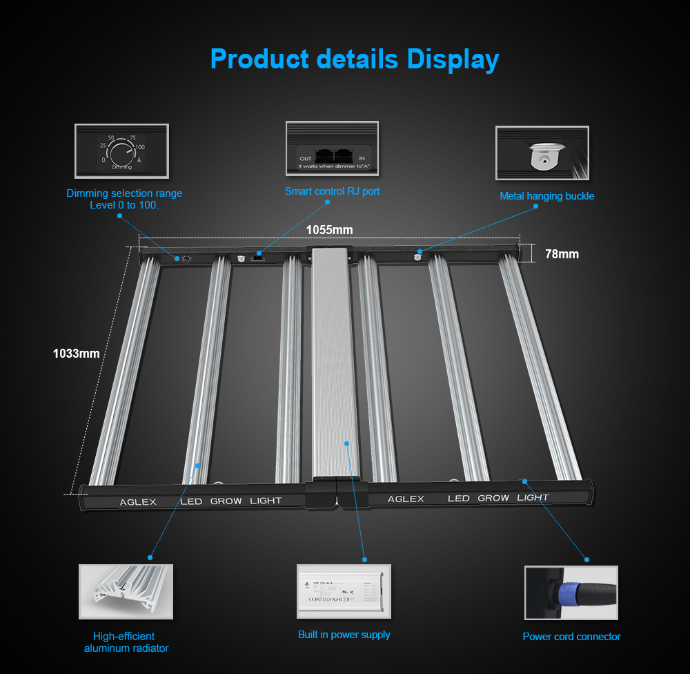 LED Veg &amp; Flower Switchable LED เติบโต 720W สำหรับการเติบโตในร่ม