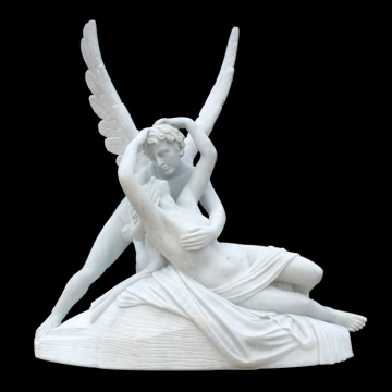 Garden large kissing angel statue marble loving angel sculpture