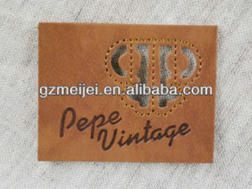 custom laser logo leather label