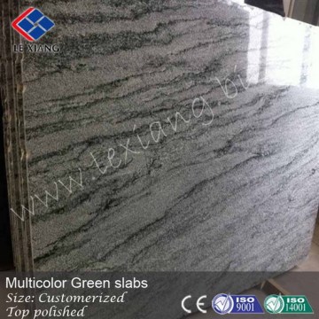 Multicolor green granite, polished granite slabs