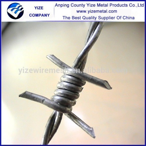 2015 hot sale electrol galvanized barb wire, high quality low carbon steel wire barb wire