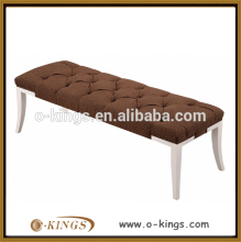 fabric bed end stool/ hotel solid wood end stool