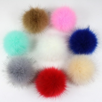 Knit Hat Accessories Fake Fur Pom Pom Faux Fox Fur Fluffy Pompom Ball