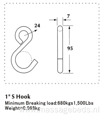 American Type S Hook With Black PVC Coating