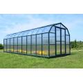 Garden greenhouse with aluminium base supplies pc panels