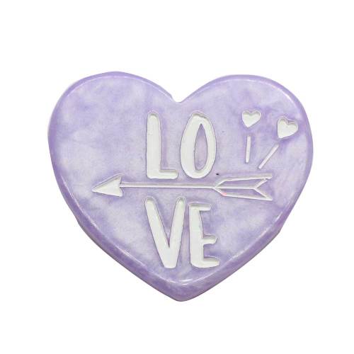 Lover Gift Decoration Colorful Flatback Heart Shape Beads for Planar Jewelry Supply Scrapbook Embellishment Earring Ring Making