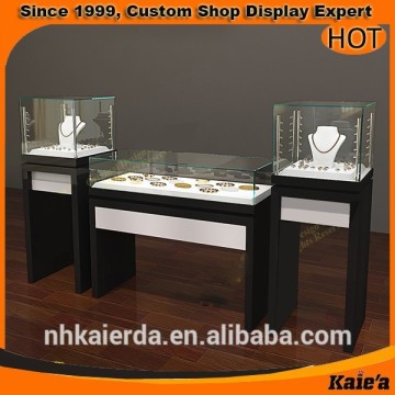 wood and glass jewelry display props