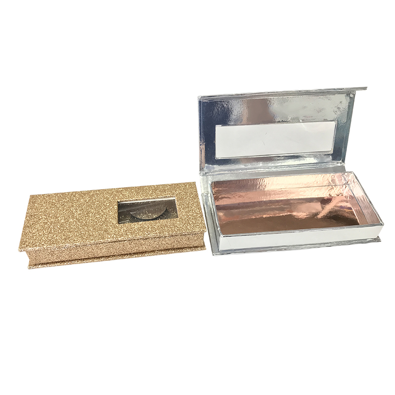 Custom Silver Glossy Paper Lash Box with Window