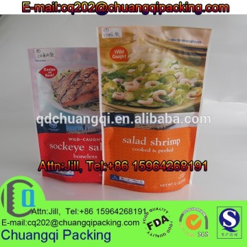 resealable closure wild caught seafood food plastic packing bag